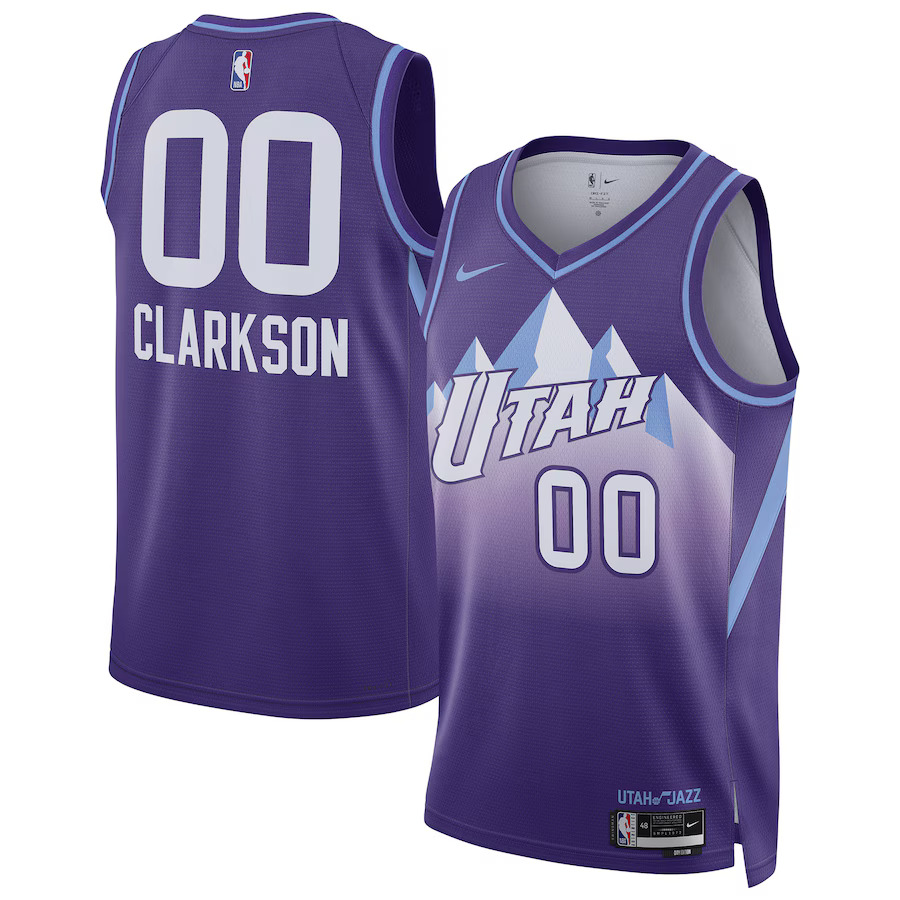 Men Utah Jazz #00 Jordan Clarkson Nike Purple City Edition 2024-25 Swingman Player NBA Jersey->customized nba jersey->Custom Jersey